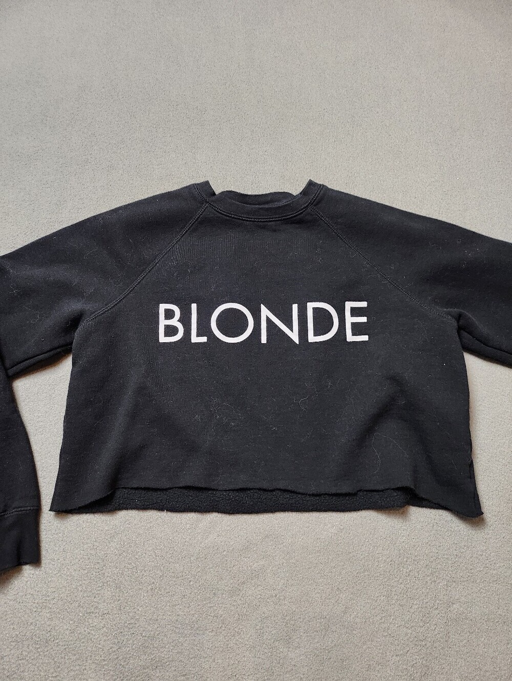 Brunette the Label Blonde Cropped Black Sweatshirt